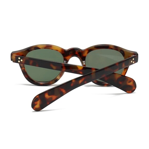 European and American Fashion Oval Leopard Print Sun Glasses Retro Rice Studded - Picture 3 of 6